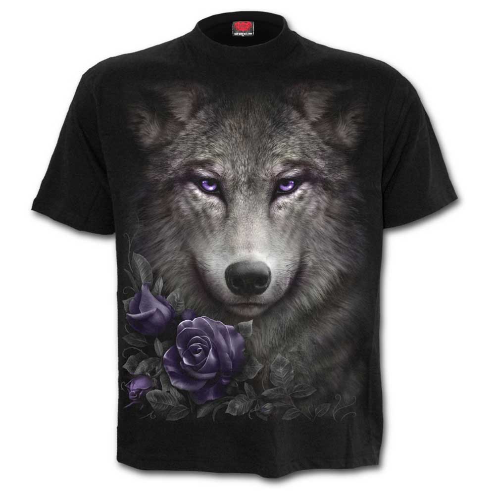 Spiral - WOLF ROSES Heren T-shirt - Zwart